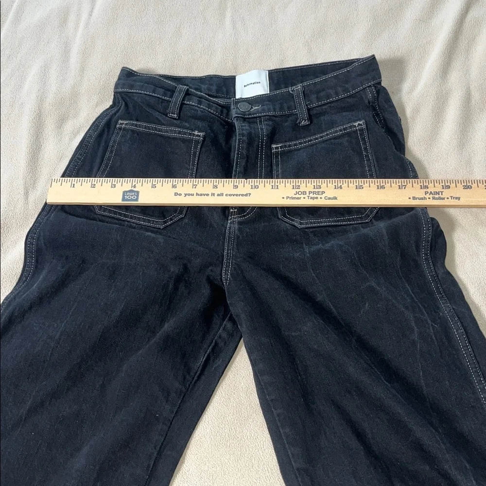 Reformation Alyssa High Rise Wide leg Black Jeans 29 - Picture 6 of 10